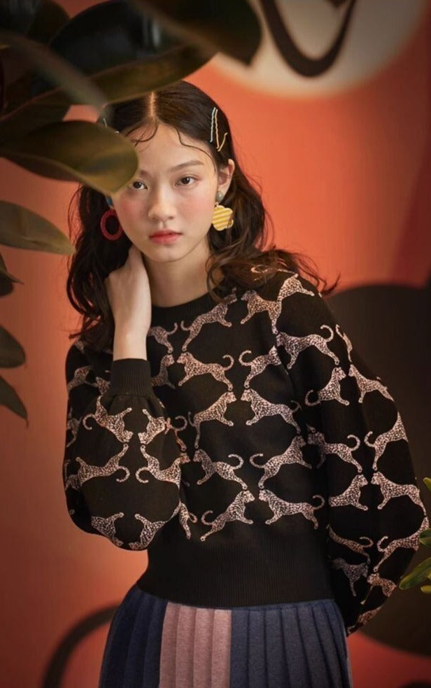 Wildcat short long sleeve knit