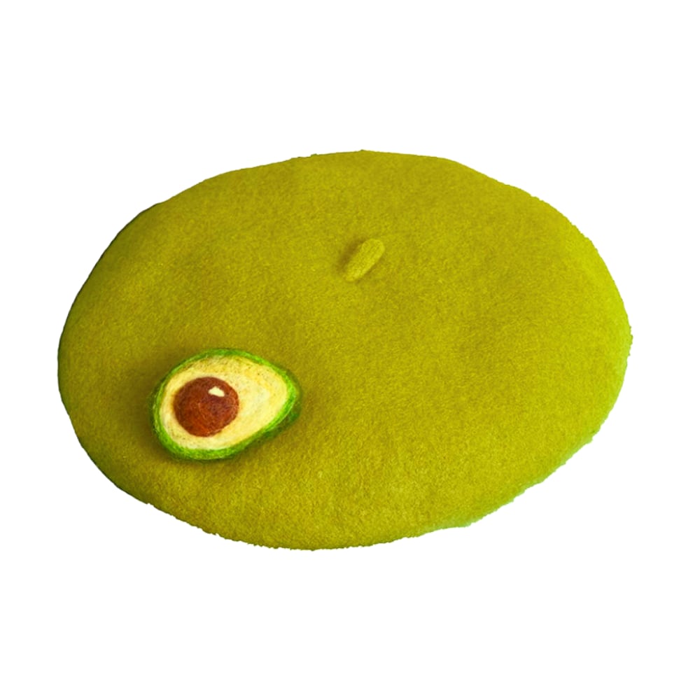 happy avocado green beret
