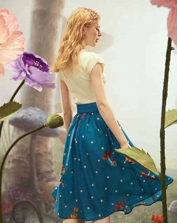 Fairy tale rabbit polka dot skirt