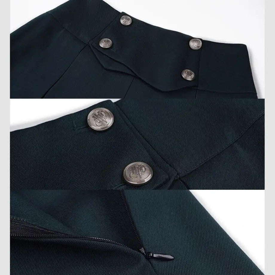 wizard school high-waisted long pleated skirt