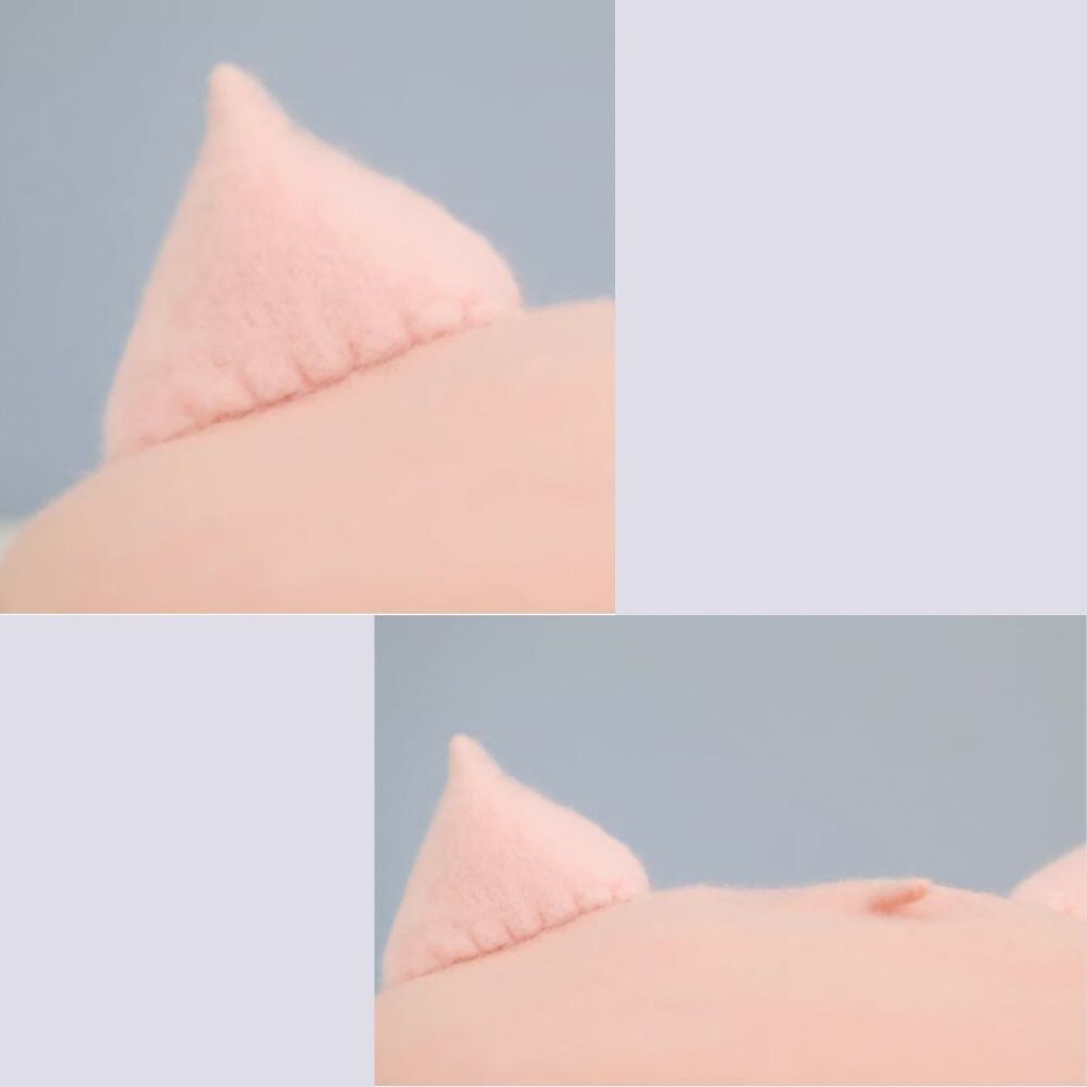 Baby pink fox ears wool felt beret