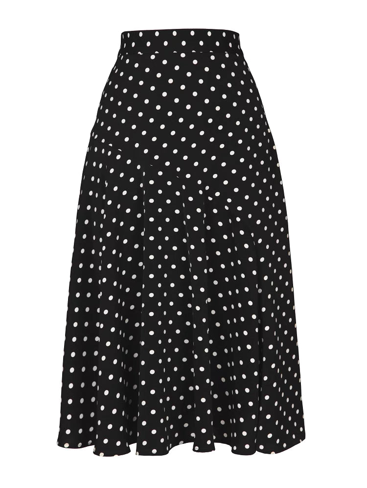 middle long clothes half body dot skirt