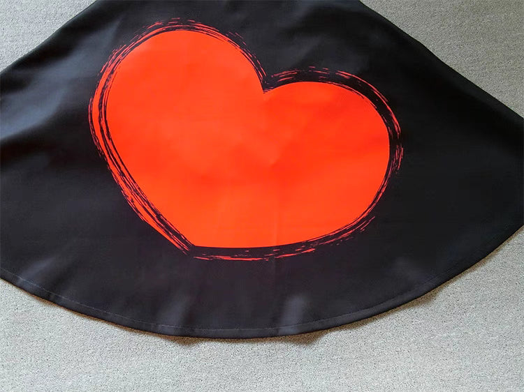 Heart Black Women's Swing Skirt