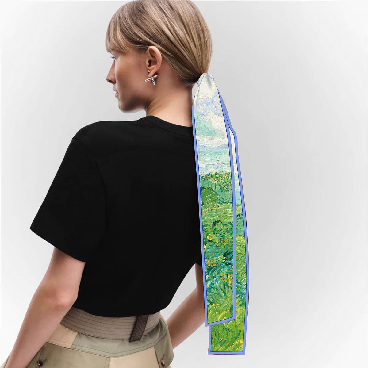"Green Wheat Field, Auvers" Twill Scarf