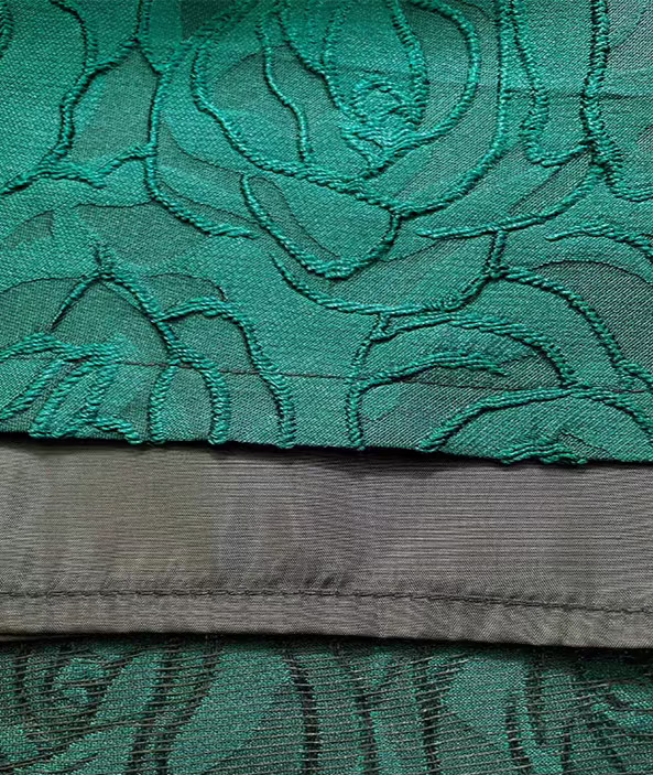 embroidered dark pattern green skirt