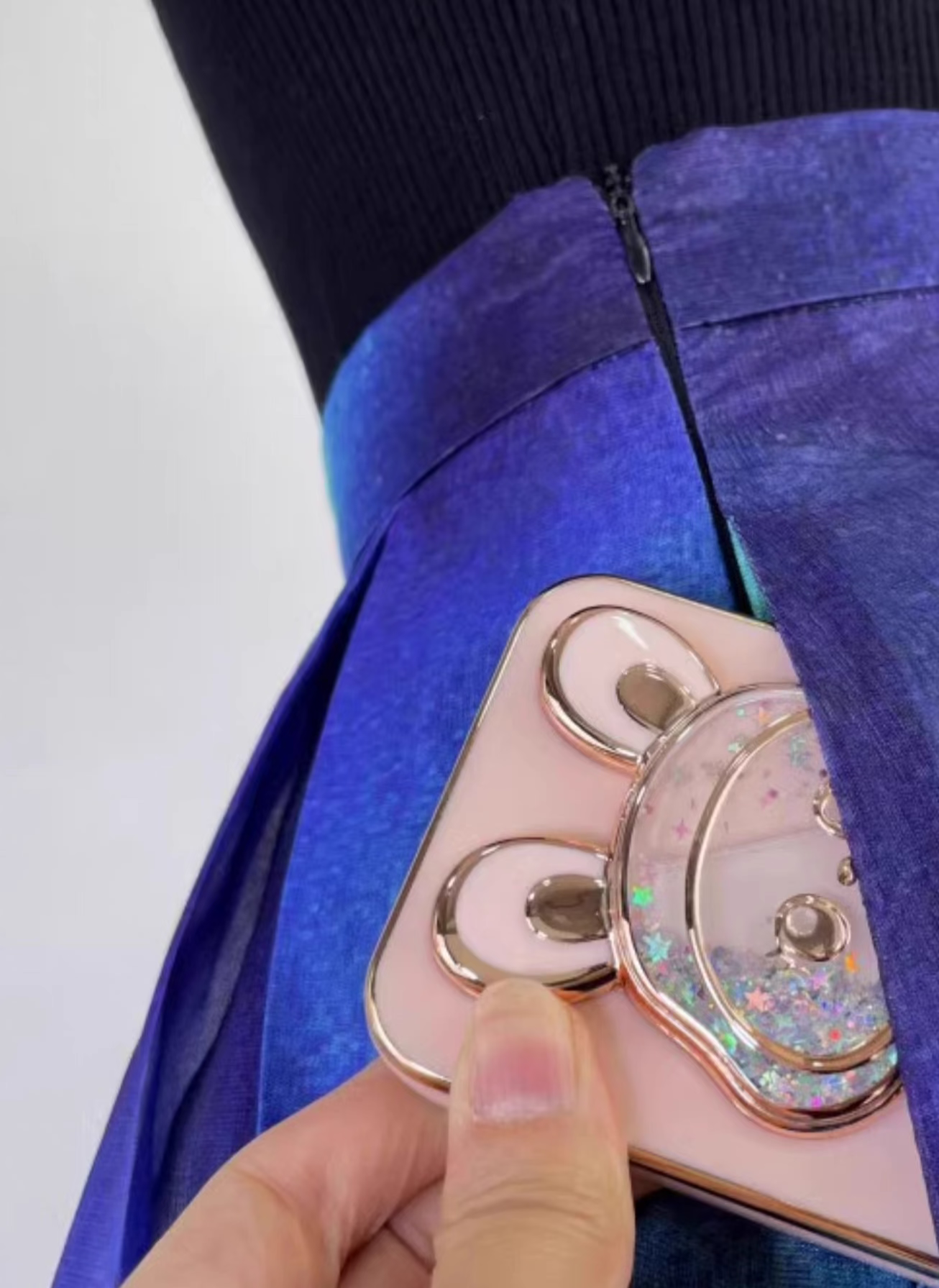 refined and high-end slim blue tutu skirt