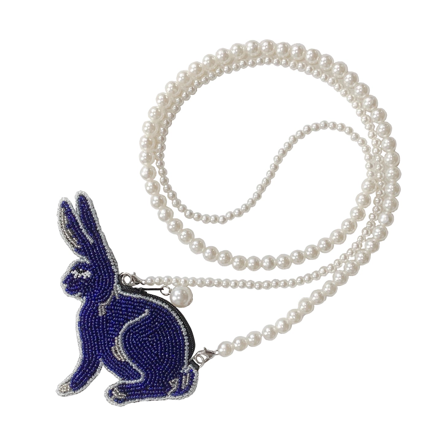 blue and white rabbit mini bag