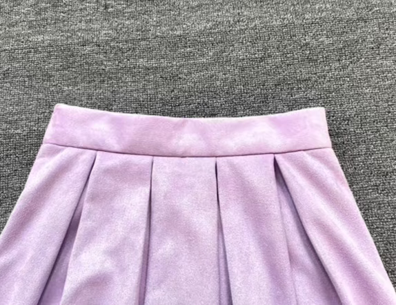 purple deerskin high-waisted skirt