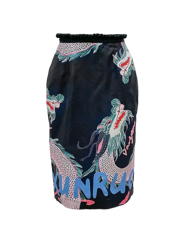 original pop dragon rope pencil skirt