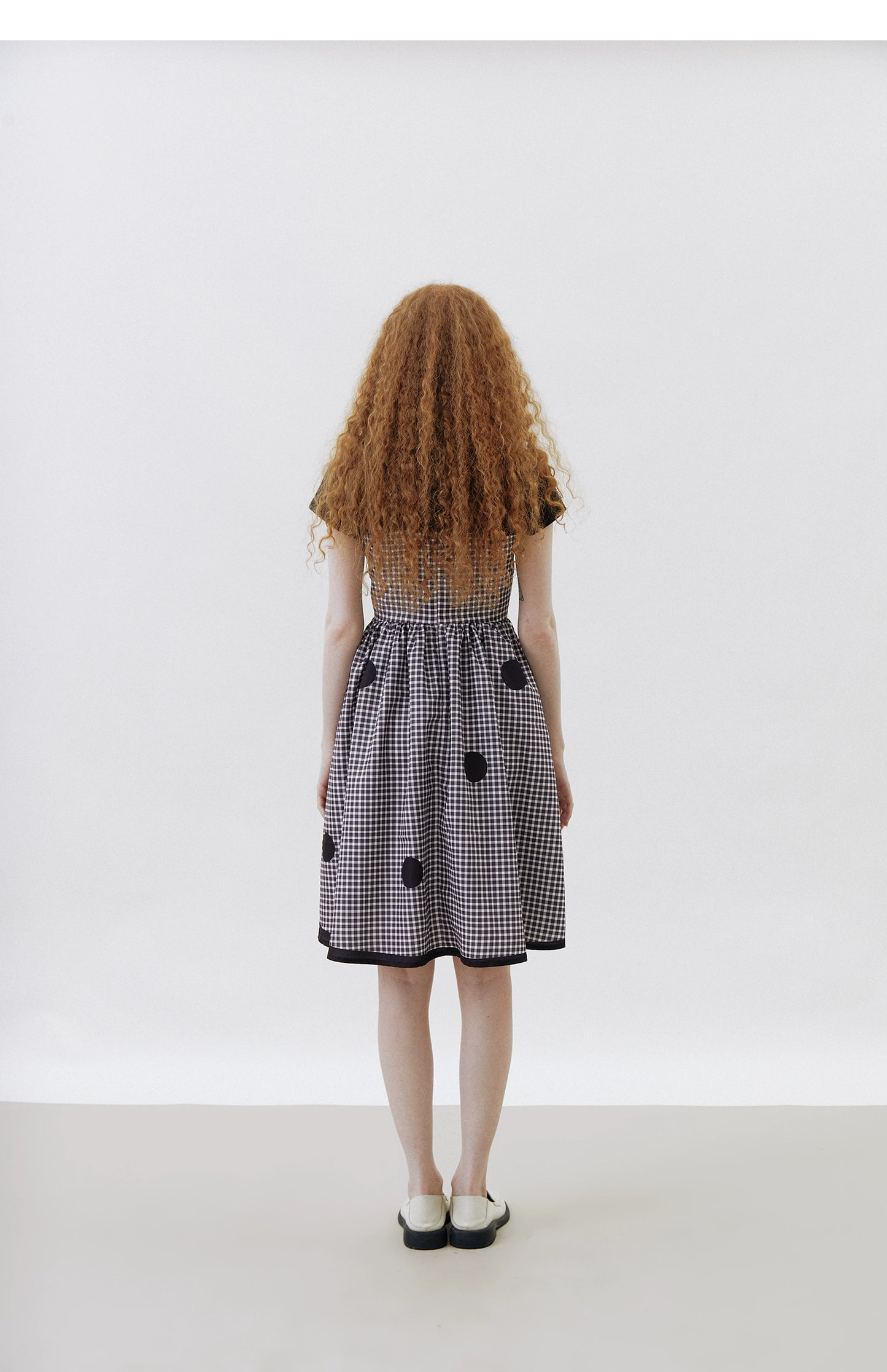Polka Dot Rabbit Plaid Suspender Skirt