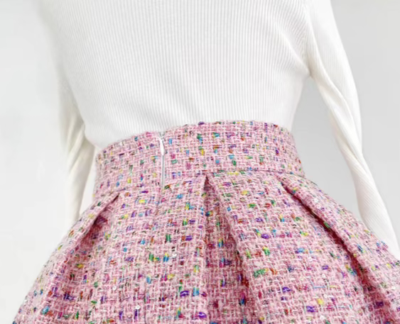 fragrant tweed waist puffy skirt