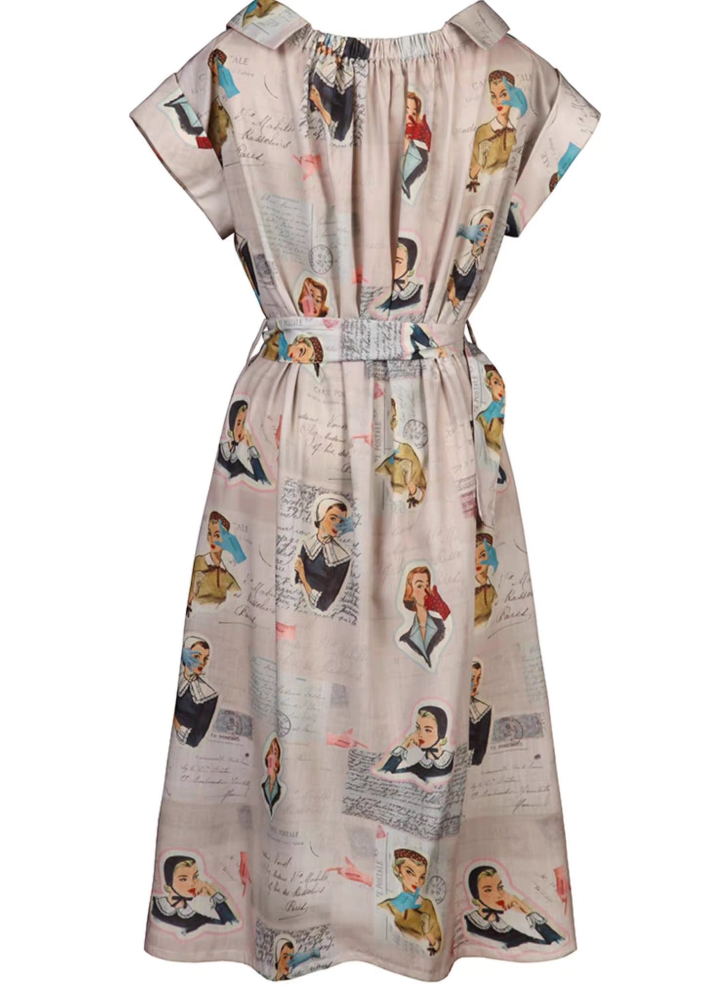 off-shoulder one-line shirt collar dress