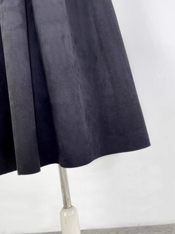 solid color simple deerskin fluffy skirt