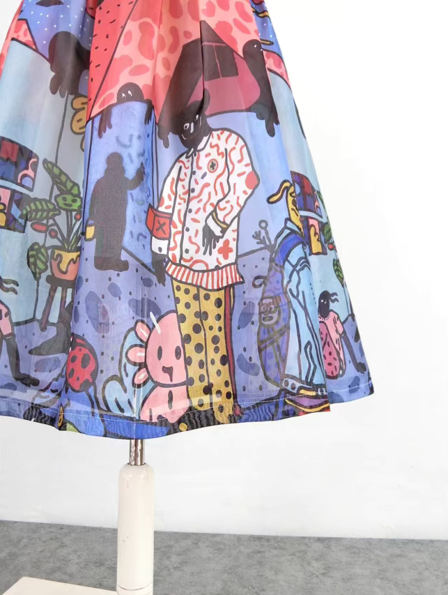 hand-painted animal summer skirt