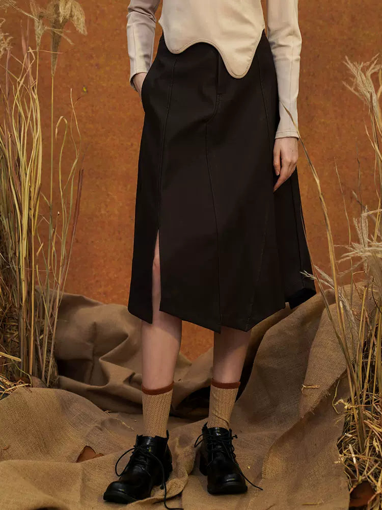 niche retro temperament high-end A-line skirt