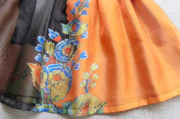 color-blocked high-waisted tutu skirt