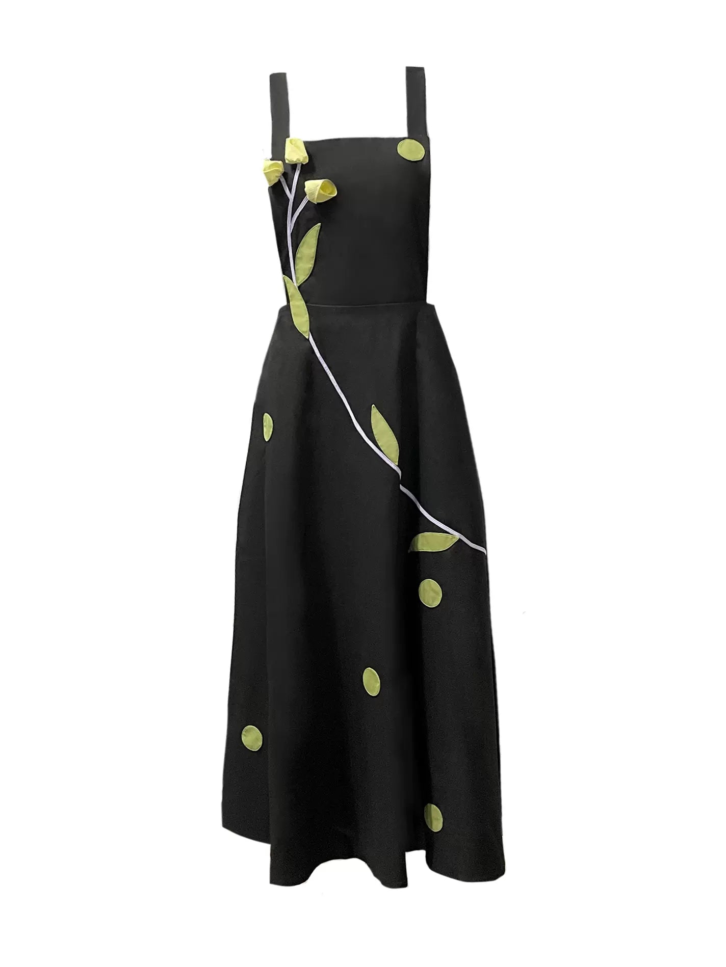 polka dot handmade flower patch dress