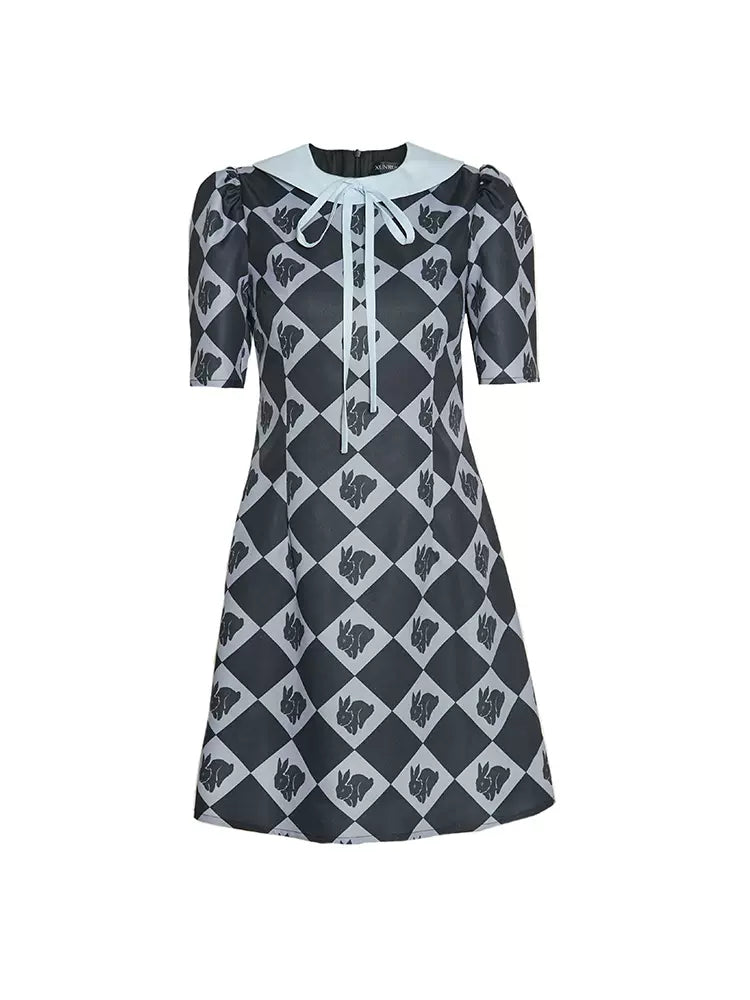 New Rabbit Silhouette Lapel Dress