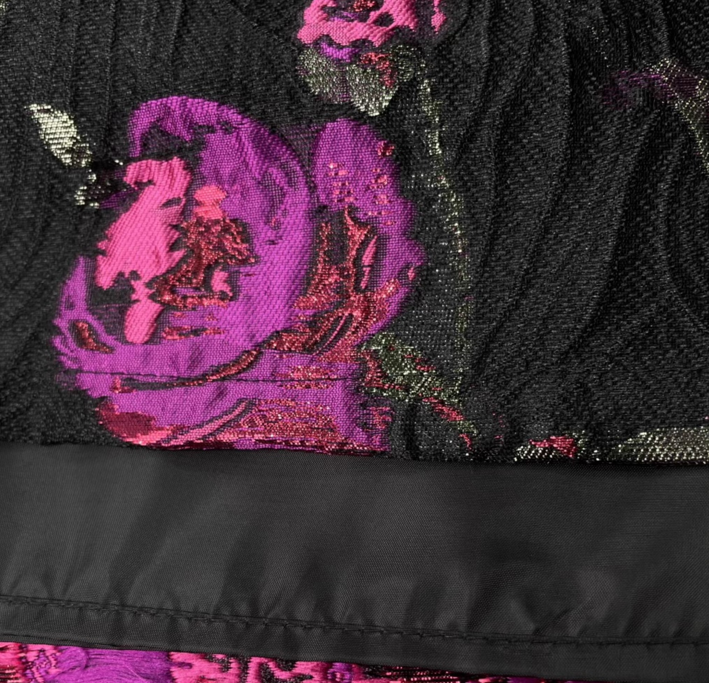 Elegant Purple Rose Embroidered Skirt