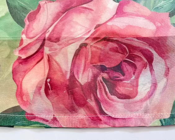 Lady Rose Print Slimming A-Line Skirt