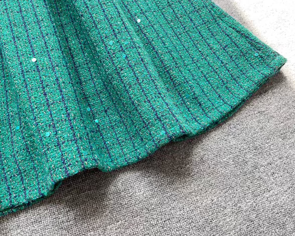 Elegant Retro Sequined Tweed High Waist Skirt