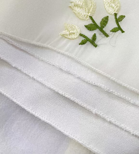 yarn elegant drape white floral skirt