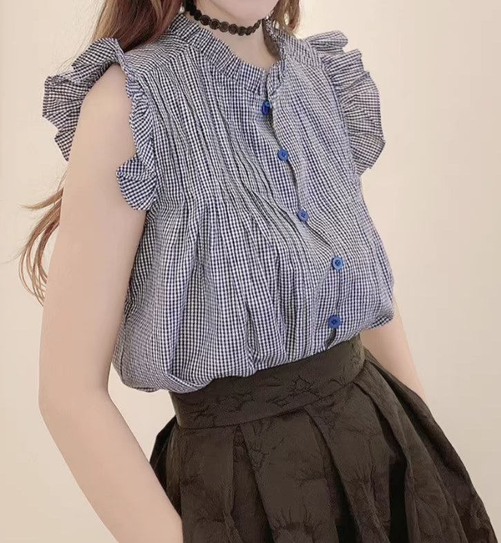 Sleeveless Stand-up Collar Top