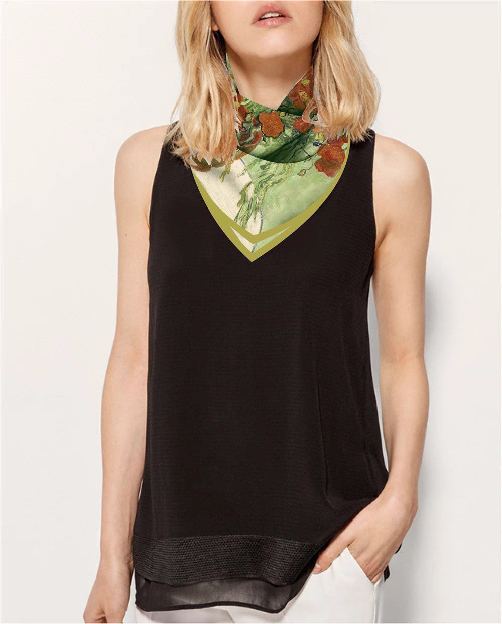 "Vase of Cornflowers and Poppies" Scarf