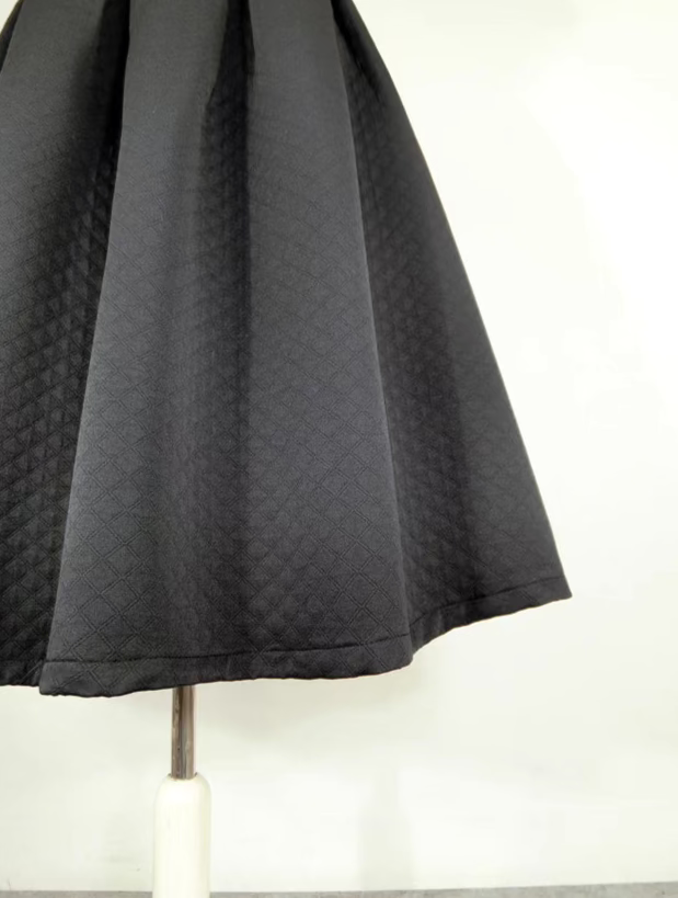 jacquard solid color high waist tutu skirt