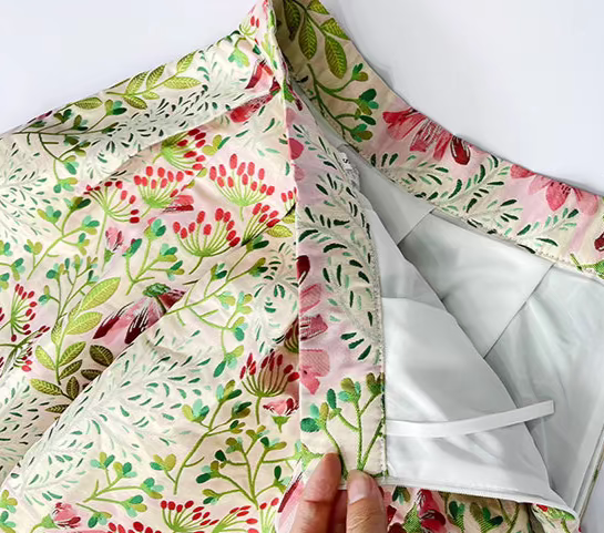 Jacquard Pleated Chic Western Style Umbrella Skirt