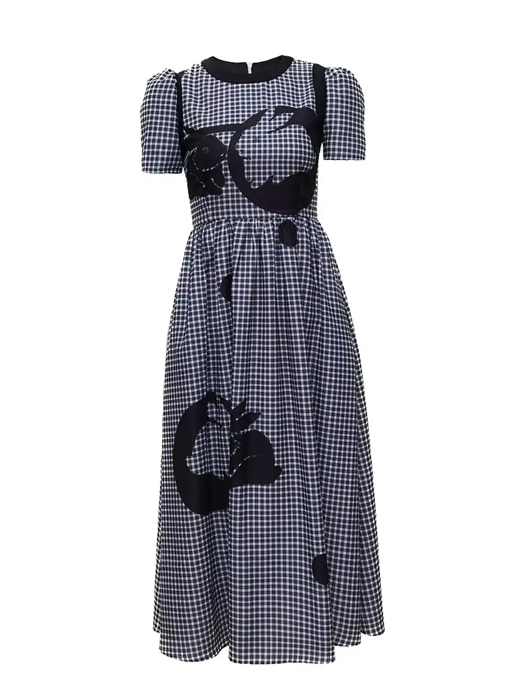 rabbit polka dot silhouette printed dress
