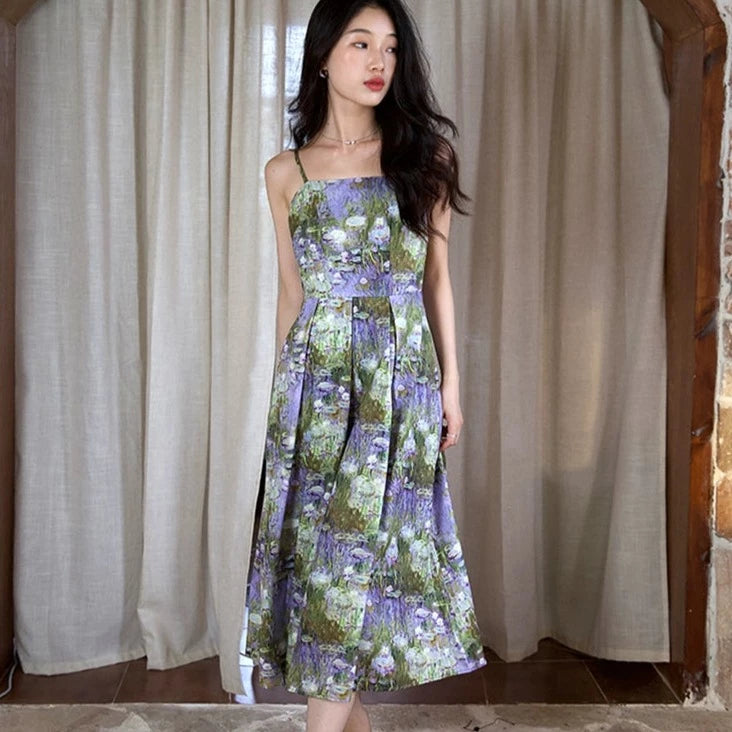 waterlily midi dress Black WATERLILY MIDI DRESS