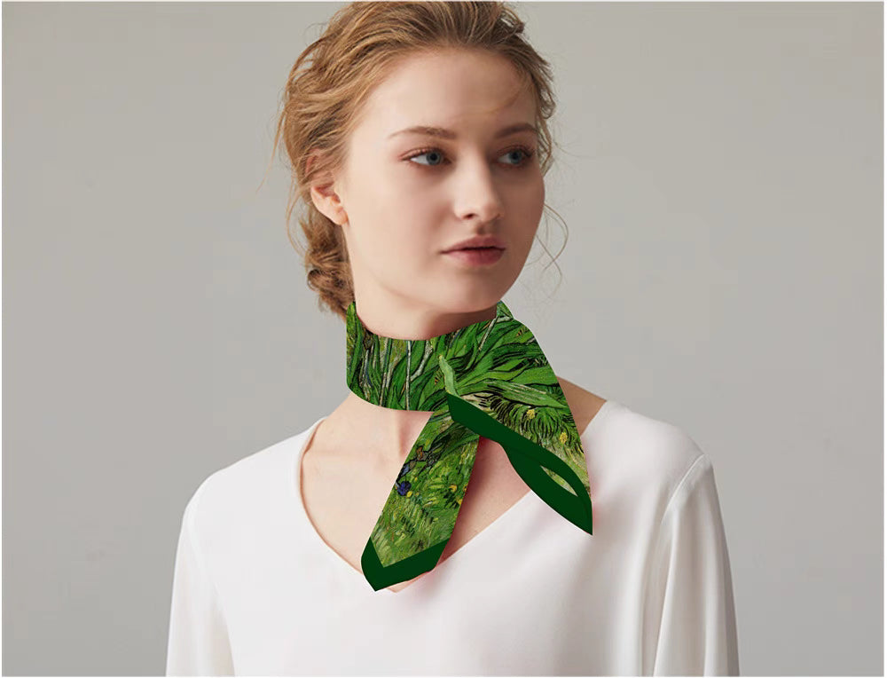 "Green Iris" scarf