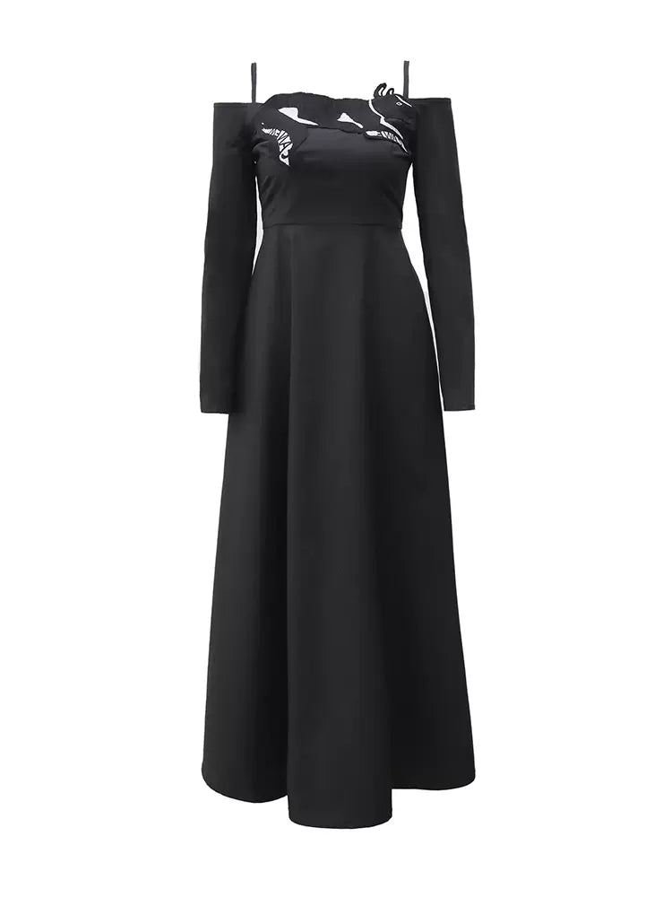 dog embroidered suspenders dress