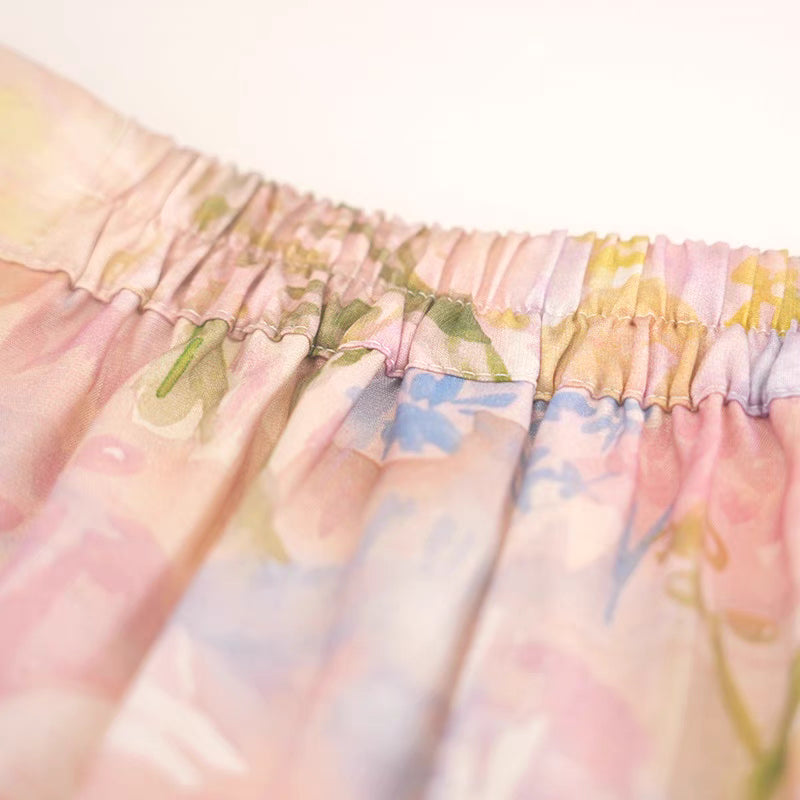 elegant gentle watercolor print skirt