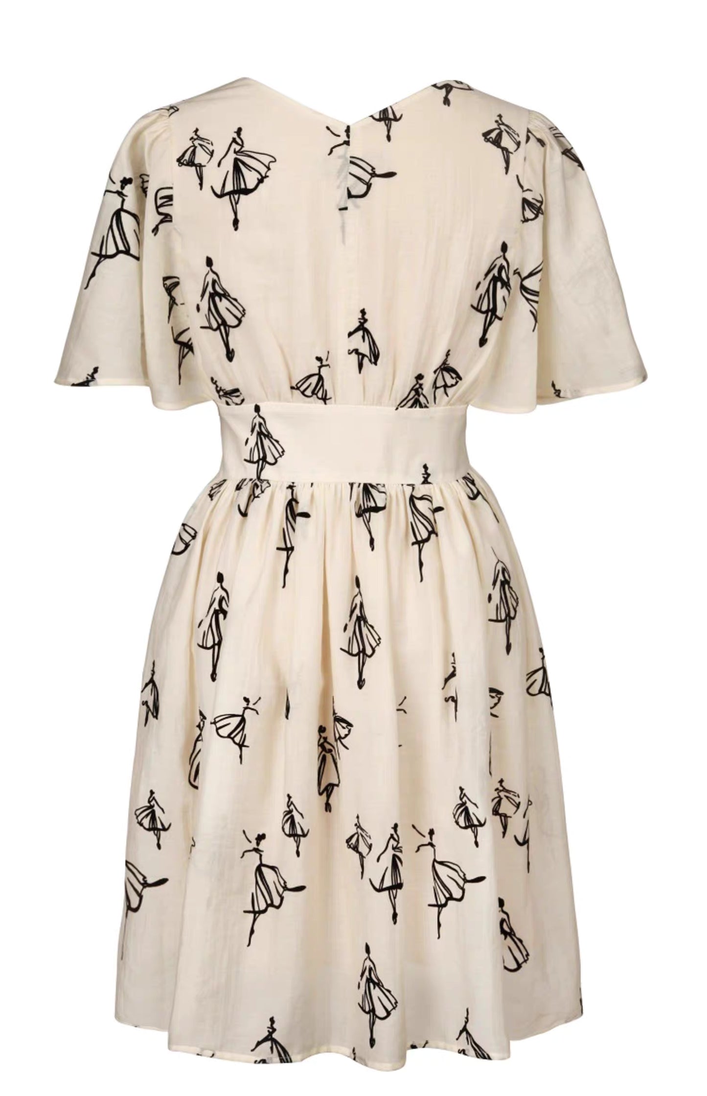 French niche v-neck dress