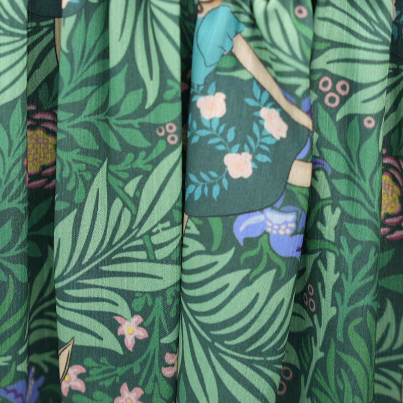 small floral large hem jacquard printed skirt