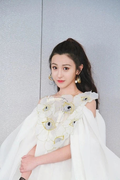 embroidered organza suspender dress