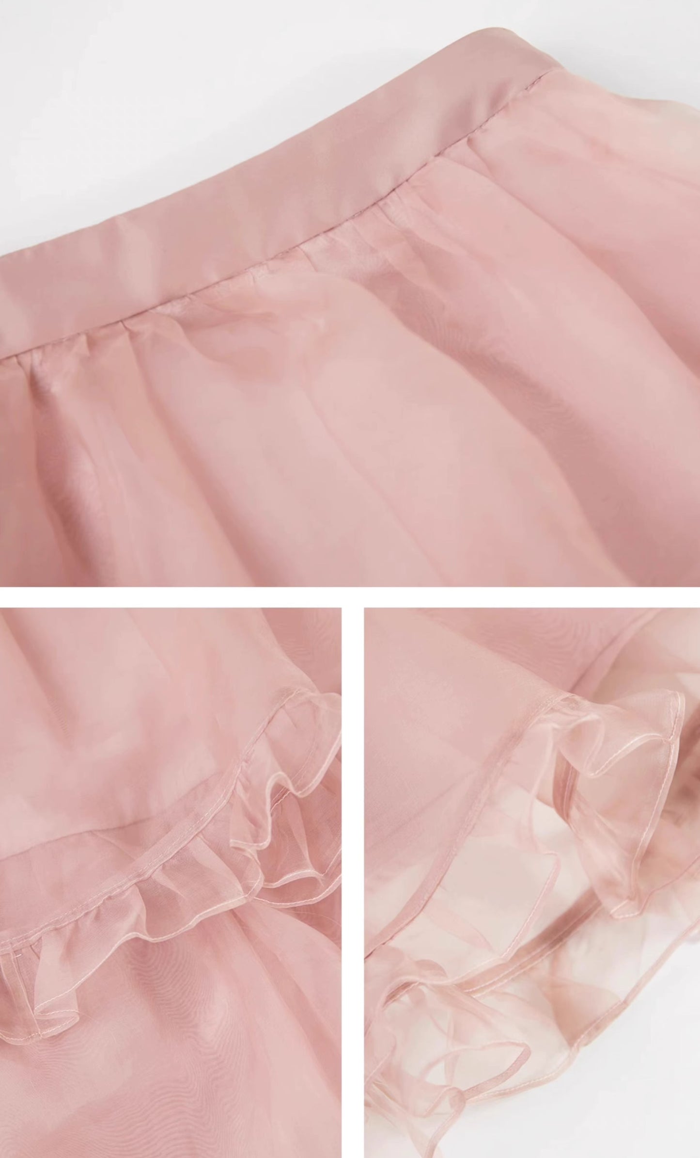 pink mulberry silk cake skirt