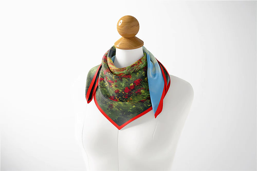 "Argenteuil Poppy" scarf