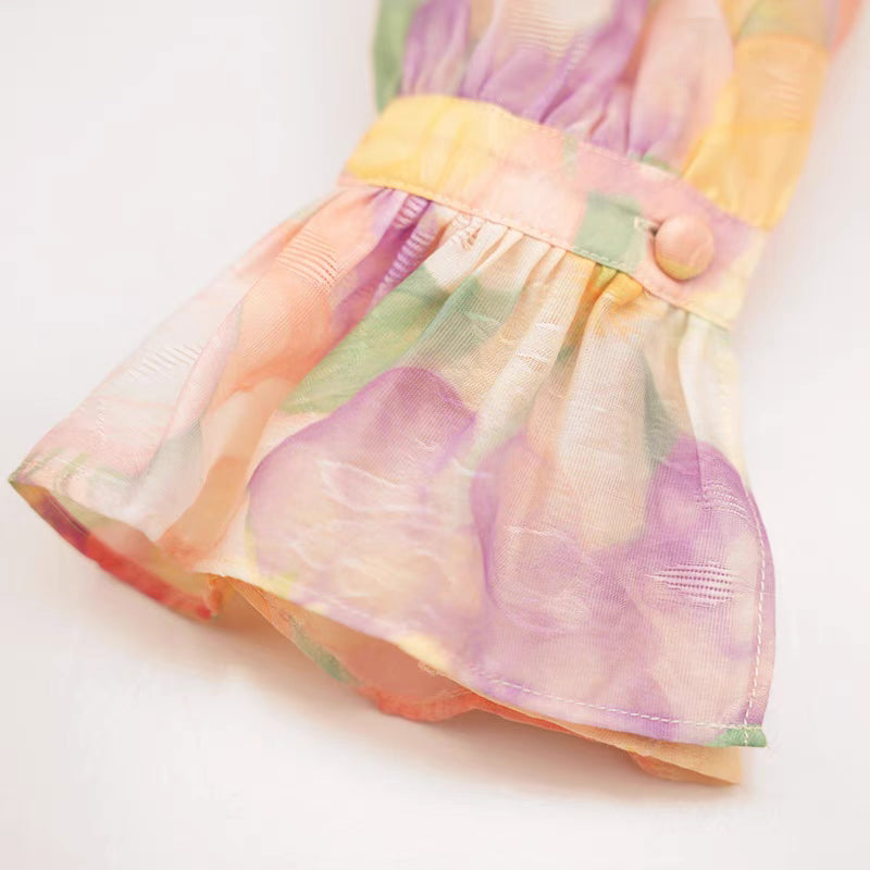 Smudge Print Loose Shirt Women's Top