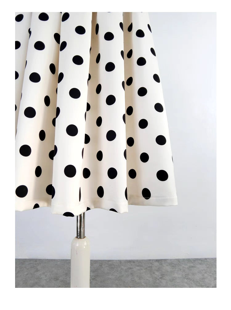 polka dot printed white tutu skirt