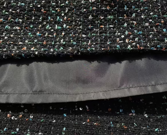 Elegant sequined tweed high-waisted tutu skirt