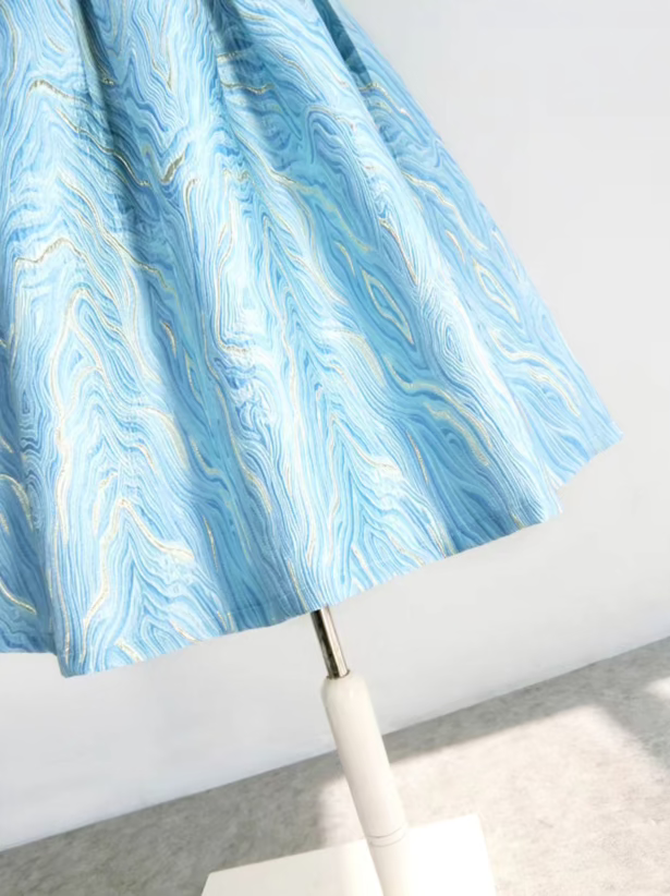 gold thread water ripple jacquard creative fashion tutu skirt