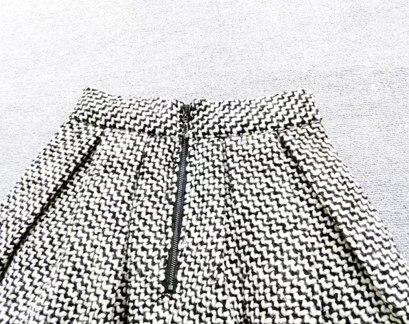 tweed large size high waist skirt