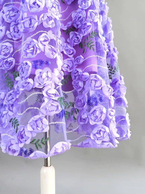 umbrella purple high-waisted mid-length skirt