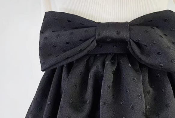 black polka dot jacquard tutu skirt
