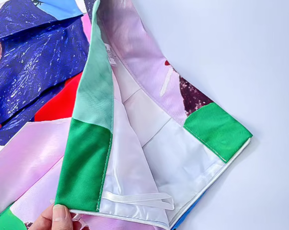 color-blocked puffy skirt