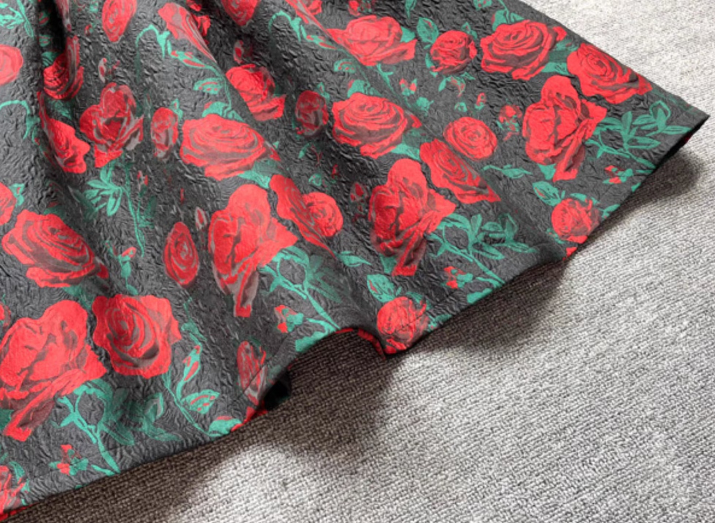 embroidered Hepburn high waist skirt