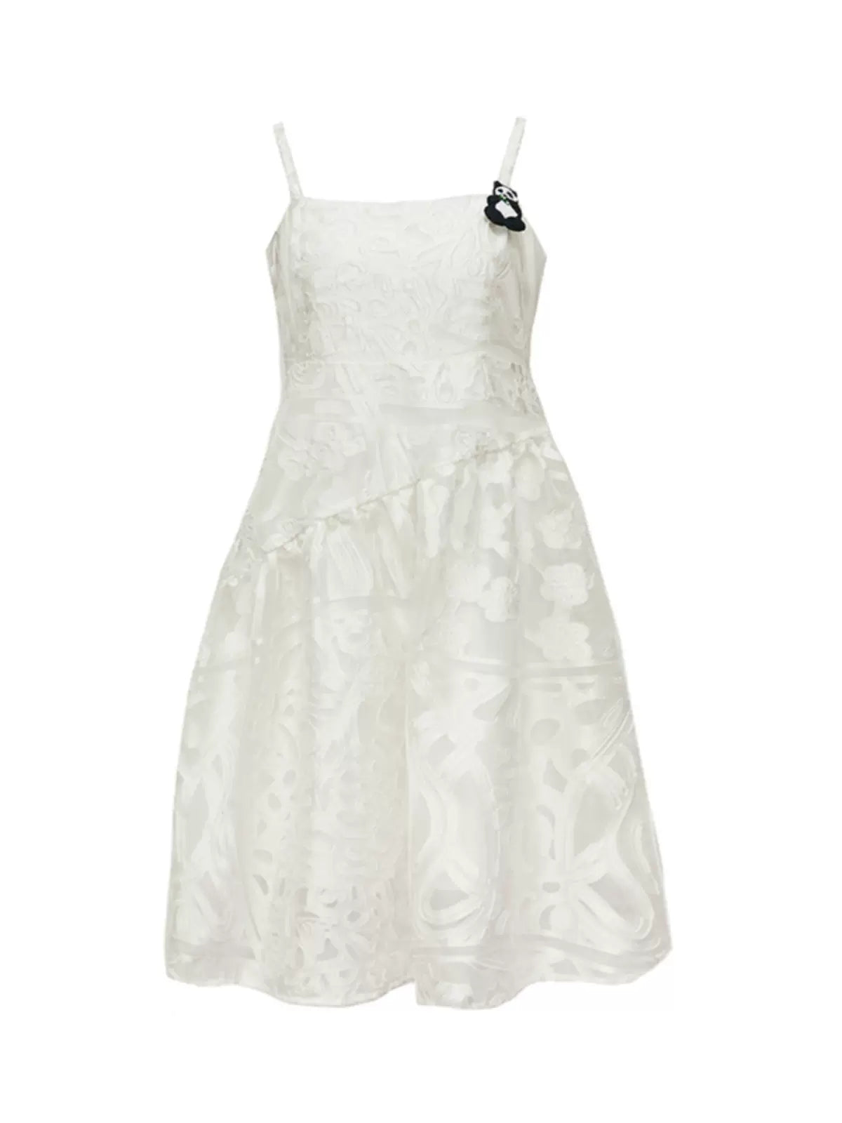 panda original off-white floral fabric tutu dress
